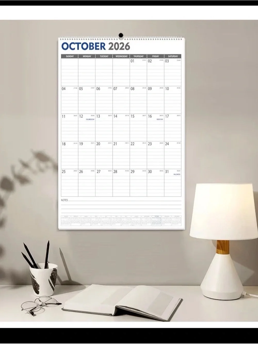 Large 2026-2027 Wall Calendar 18-Month Vertical Planner, 22